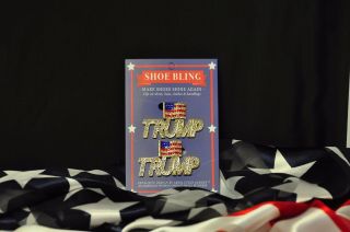 45th President Trump Rhinestone Usa Flag Bling Clips - Designed In Usa