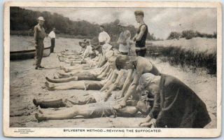 Vintage Boy Scouts Postcard " Sylvester Method - Reviving The Suffocated " 1922