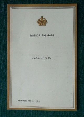 Antique Royal Theatre Programme King Edward Vii Sandringham 1902 Cigarette Maker