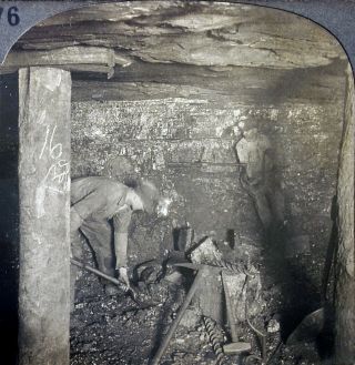 Keystone Stereoview Miners In Anthracite Coal Mine,  Pa 1910’s Education Set B