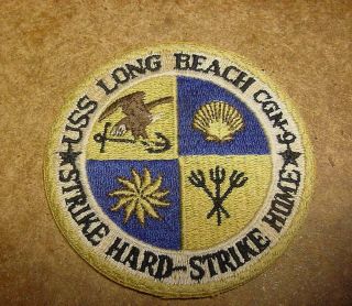 Us Navy Ship Uss Long Beach Cgn - 9 Patch 4 " Size