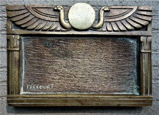 Egyptian Revival Small Bronze Desk Tray,  Ca.  1925,  By Maurice Frecourt (1890 - 1961)