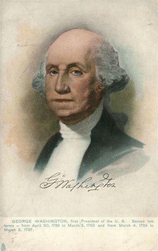 George Washington First President Of The Us Antique Patriotic Postcard