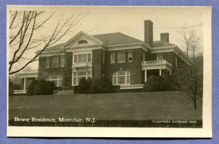 Old Rppc Real Photo Postcard Montclair Nj Bower Residence 1920