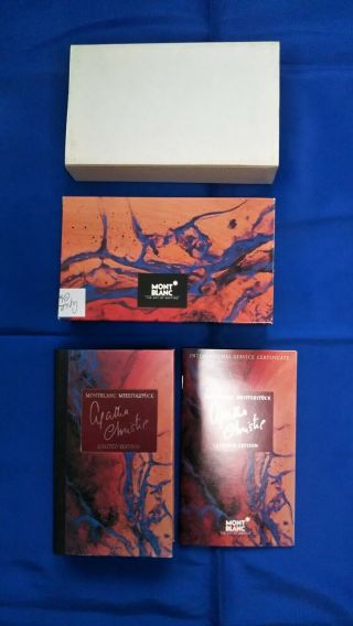 Box And Paper For Montblanc Agatha Christie 1993 Limited Edition