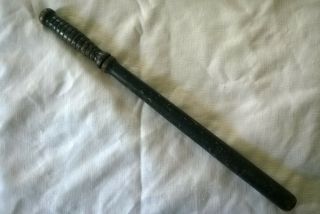 Vintage Black Police Nightstick/baton - Some Wear From Age And Use - C.  1950 
