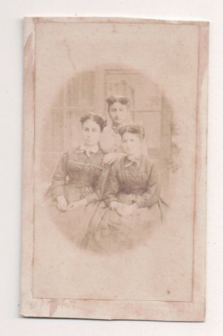 Vintage Cdv French Aristocrat & Her Daughters Jerez Photo