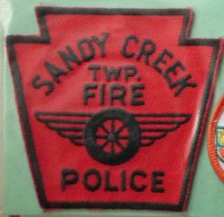 Old Vintage Sandy Creek Township Fire Police Pa Pennsylvania - Keystone Patch