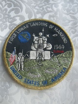 Vintage First Lunar Landing Of Mankind 1969 Apollo 11 Nasa Space Patch