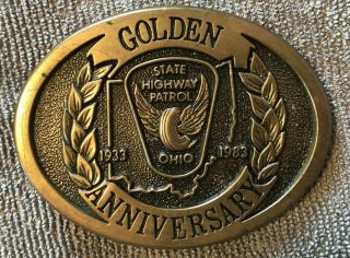 Ohio Highway Patrol Golden Anniversary Belt Buckle