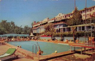 Beverly Hills California Hotel Pool View Vintage Postcard K55134