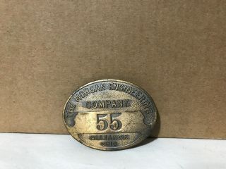 Vintage The Morgan Engineering Co Brass Employee Badge 55 Alliance Ohio