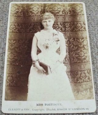 Victorian Cabinet Photographs Antique Photo Miss Fortescue Actress C1890