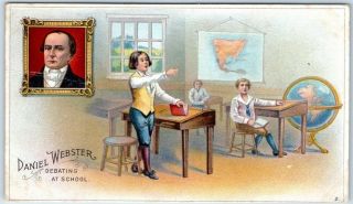 Vintage Advertising Postcard Webster Cigars " Daniel Webster At School " 1912