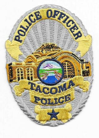 Police Patch Washington Tacoma Chest Badge Shield Silver Gold Officer Wa Seattle