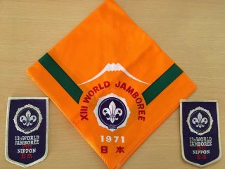 Boy Scouts - 13th World Jamboree Japan Scarf & Badges 1971