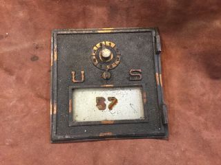 Cool Antique U S Mail Post Office Box Door And Frame Combination Lock Repurpose