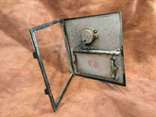 COOL ANTIQUE U S MAIL POST OFFICE BOX DOOR AND FRAME COMBINATION LOCK REPURPOSE 5