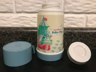 Peter Pan Lite Blue 1969 Walt Disney Plastic Lunchbox Thermos