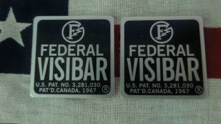 Pair Federal Visibar Twin Beacon Ray End Cap Foil Labels
