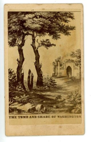 Vintage Carte De Visite - Tomb Of George Washington - Cdv Photograph