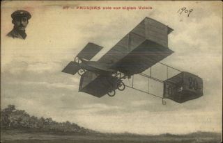 Pioneer Aviation Paulhan Biplane Airplane Voisin C1910 Postcard