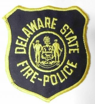 Old Vintage Delaware State Fire Police Patch De