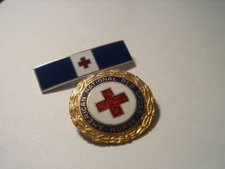 Vintage Circa Ww2 Numbered Red Cross Nurse Pin 5150 Plus Pin Bar