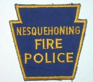 Old Vintage Nesquehoning Fire Police Patch Pa Pennsylvania - Keystone Patch