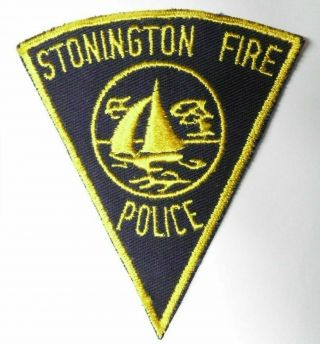 Old Vintage Stonington Fire Police Patch Ct Connecticut - Pie Patch