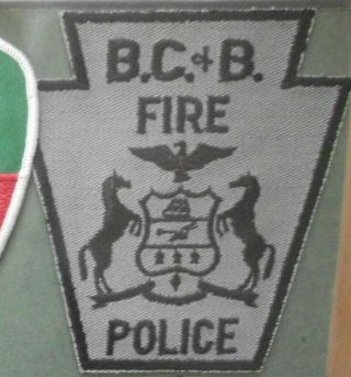 Old Vintage B.  C.  & B.  Fire Police Patch Pa Pennsylvania - Keystone Patch
