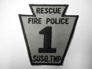 Old Vtg Susqeuehanna Twp Fire Police Rescue 1 Patch Pa Pennsylvania - Keystone