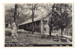 Arkansas Real Photo Postcard Hardy Girl Scout Kamp Kiwani Lodge Camp