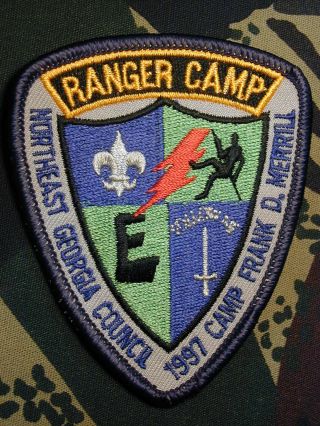 Rare Bsa Boy Scout Ranger Patch 1997 Army Camp Frank D.  Merrill Us Army Dahlonega