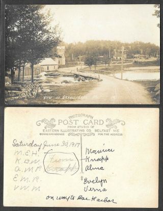 Old Maine Real Photo Postcard - View Of Green Lake