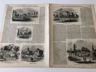 1856 Ballou’s Pictorial Print City Views Of Louisville Kentucky Buildings 71519