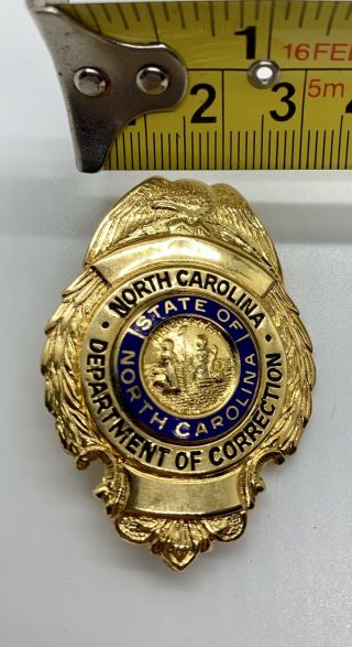 North Carolina Department Of Corrections Badge Authentic