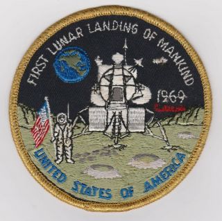 Vintage First Lunar Landing Of Mankind 1969 Apollo 11 Nasa Space Patch