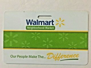 Walmart Associate Neighborhood Market Badge Employee Name Tag - No Hang Clip