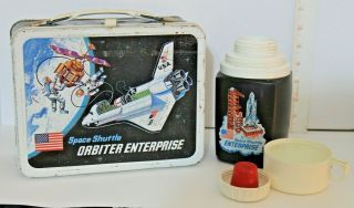 Vintage Space Shuttle Enterprise Metal Lunch Box With Thermos