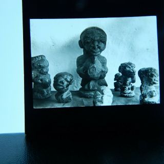 African Ethnographic Statues Idols Artefacts Magic Lantern Glass Slide