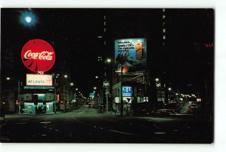 Atlanta Georgia Ga Vintage Postcard Margaret Mitchell Square Coca Cola Sign