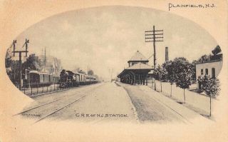 Nj - 1905 Rare C.  R.  R Railroad Depot At Plainfield,  Jersey - Union County