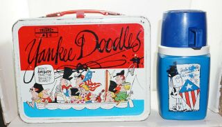 1975 Yankee Doodles Metal Lunch Box & Thermos George Washington King Seeley