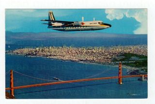 West Coast F - 27 Airline Issue Postcard