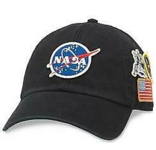 Nasa Hat With Nasa,  Us Flag Apolo 11 Patches American Needle Baseball Cap