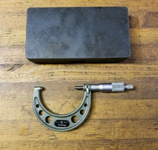 Vintage Mitutoyo Micrometer • Antique Machinist Precision Measuring Tools ☆usa