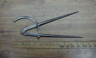 Old Tools,  Vintage 10 - 5/8 " Wing Dividers,  Quality Tool,  W/owners Initials