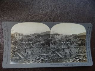 1906 Stereoview Galveston Tx Searching For The Dead Sept 8th 1900 Hurricaine