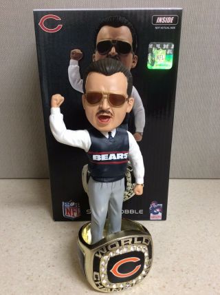 Forever Collectibles Chicago Bears Mike Ditka Ring Based Bobblehead